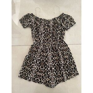 Mint of Blush Leopard Print Short Sleeved Romper Size Small S
